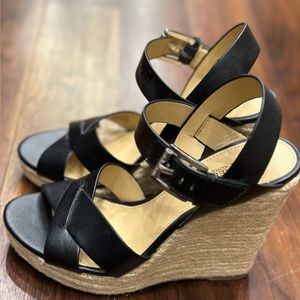 Michael by Michael Kors Black Wedge Sandal